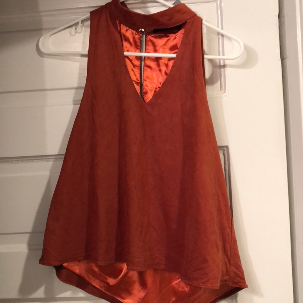 NWT Suede Orange Crop Top